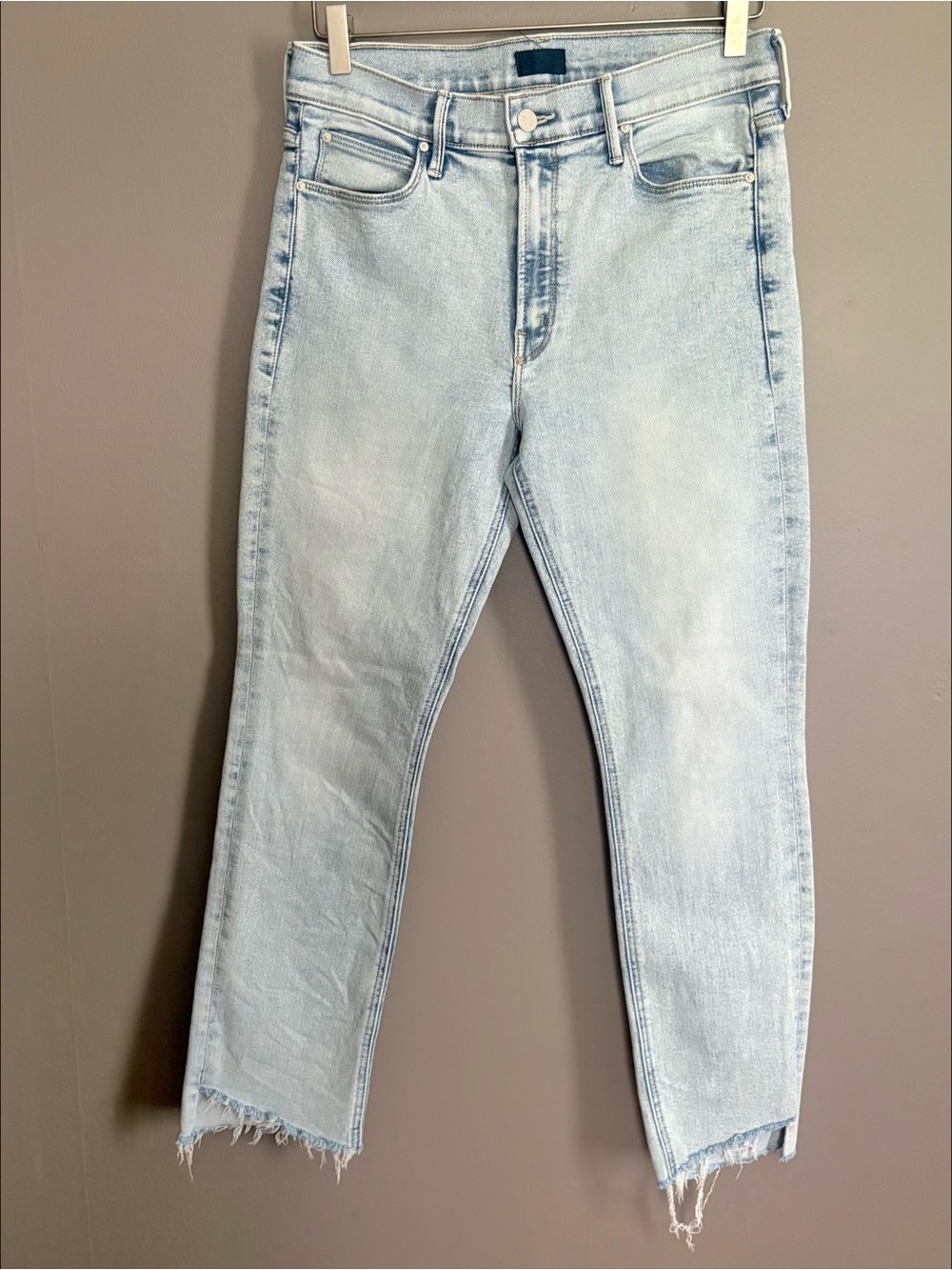 MOTHER Mid Rise Dazzler Ankle Step Fray Jeans Size 30